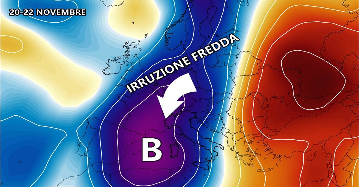 Irruzione fredda verso il Mediterraneo