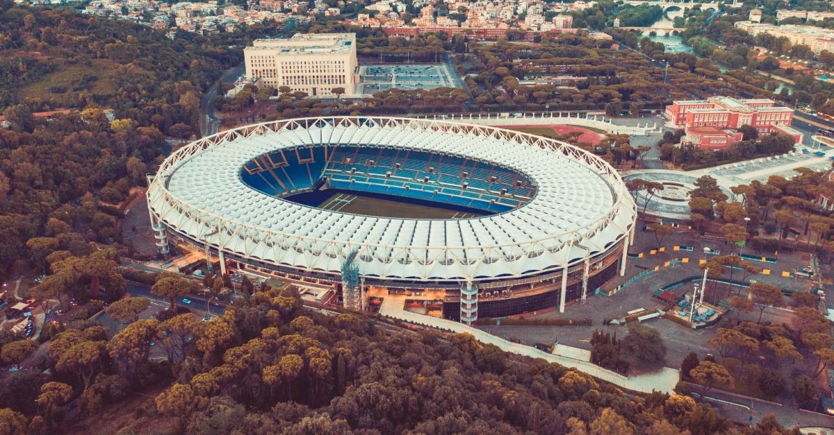 Lo stadio Olimpico di Roma visto dall'alto