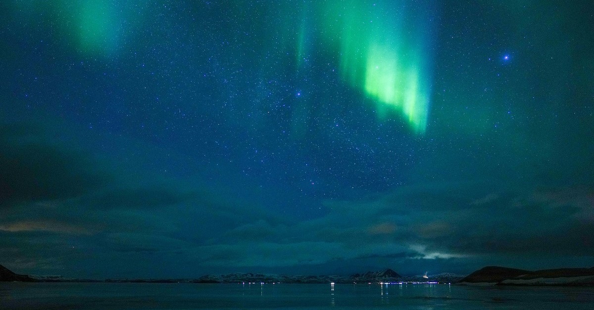 Aurora boreale in Islanda, nei pressi di Mývatn 