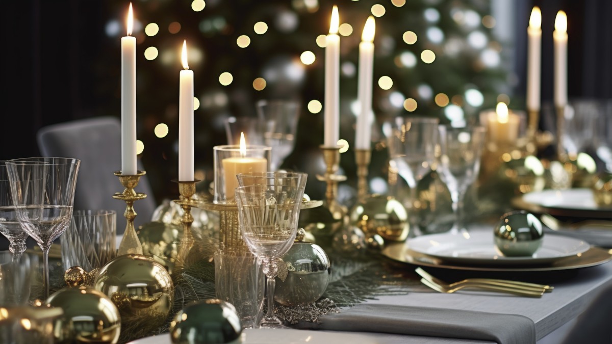 apparecchiare una tavola di natale elegante