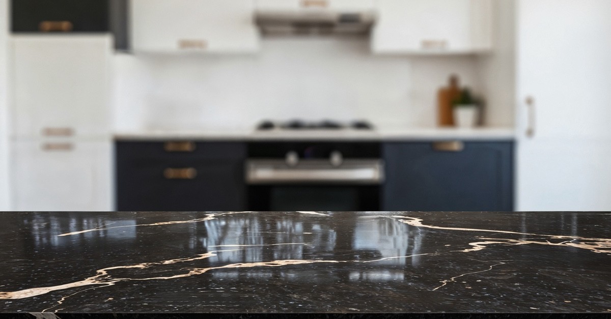 cucina con top in quarzo