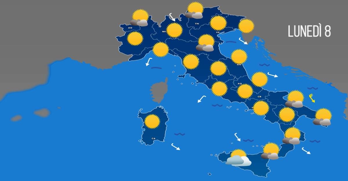 Meteo per Lunedì 8