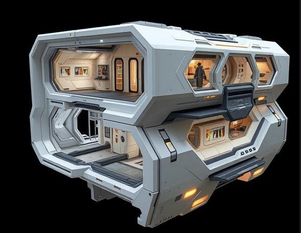 Moduli abitativi nell'astronave