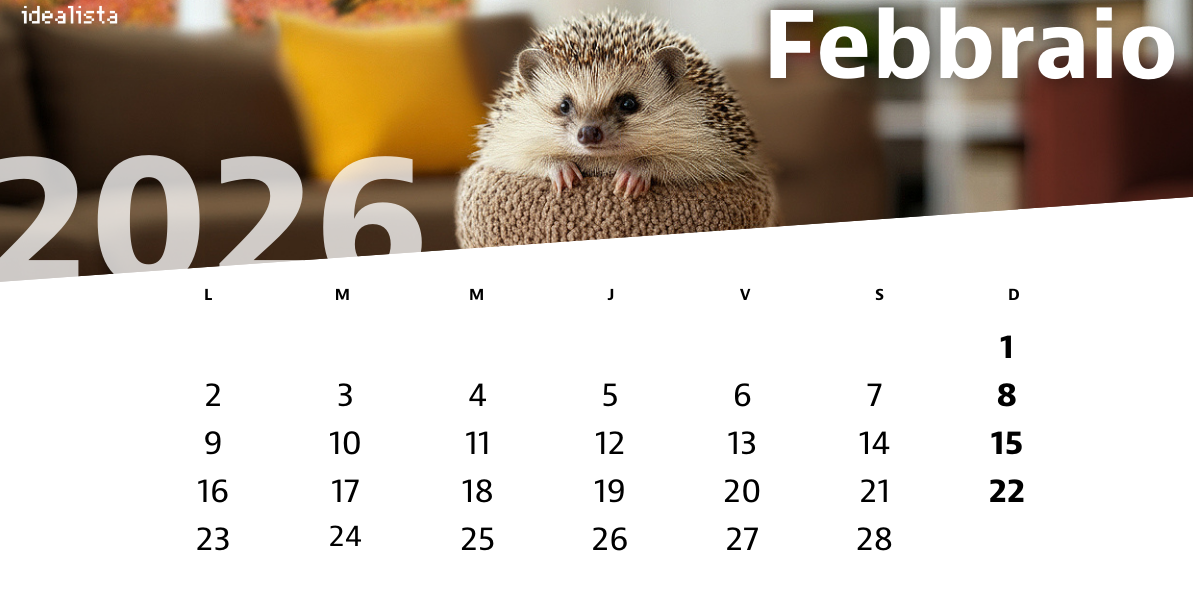 Calendario febbraio 2026