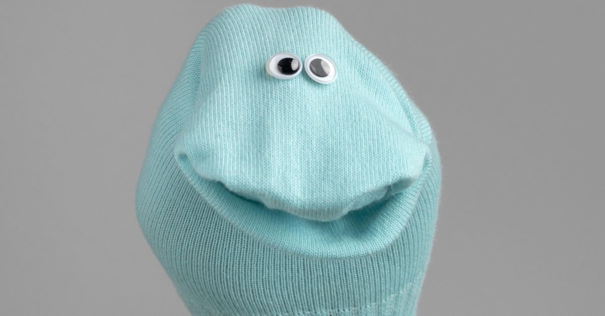 marionetta fatta con un calzino