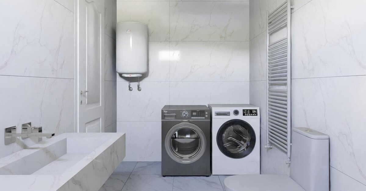 scaldabagno verticale in bagno moderno