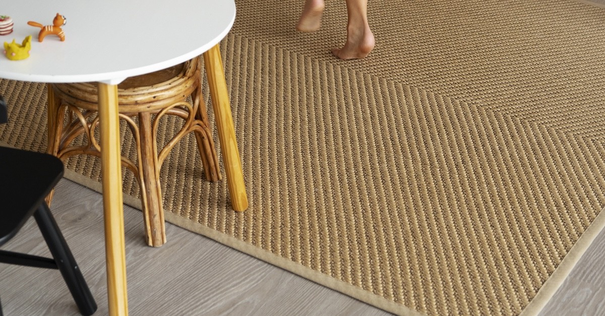 tappeto di iuta appena pulito