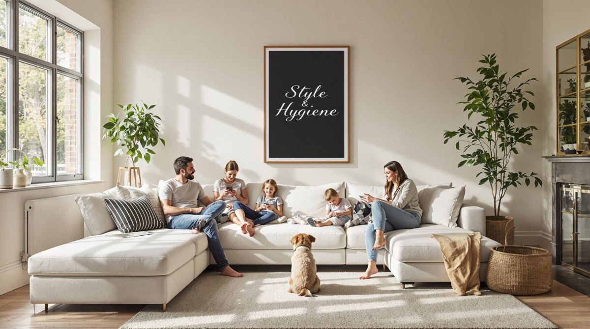 Grande divano in toni neutri