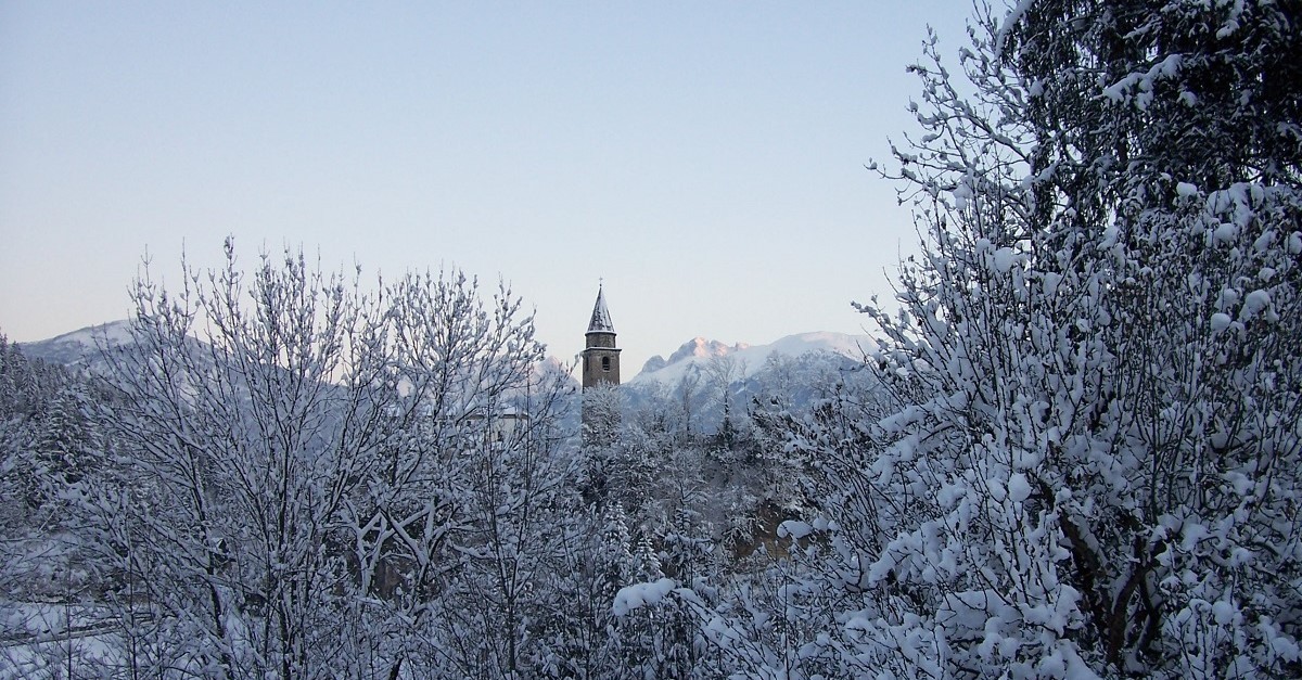 La pieve di Gorto in inverno