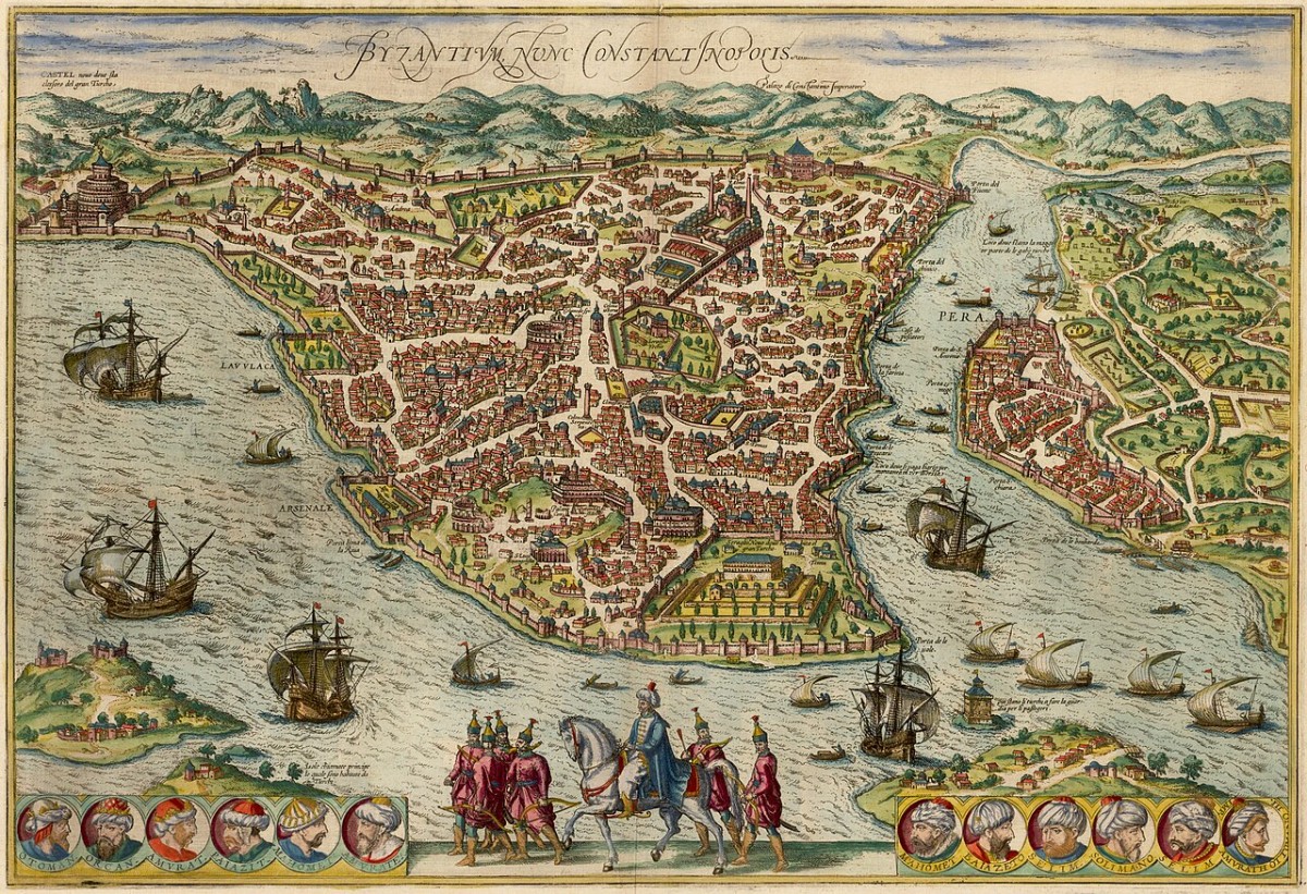 Veduta di Costantinopoli nella seconda metà del XVI secolo tratta da Civitates orbis terrarum