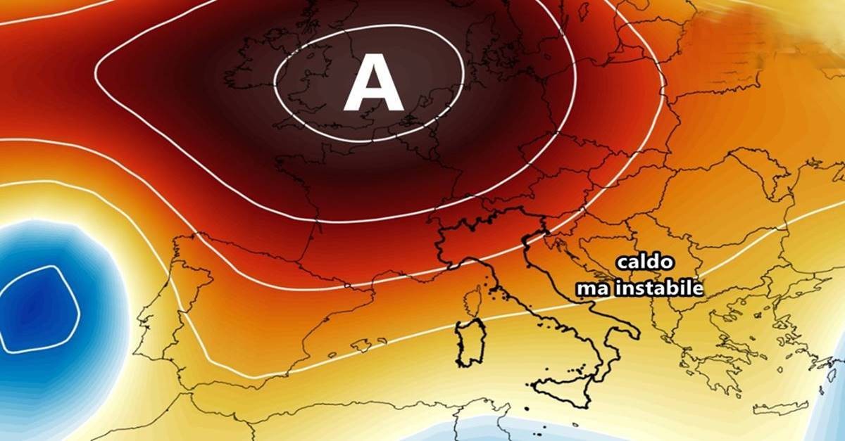 Anticiclone più debole in Italia