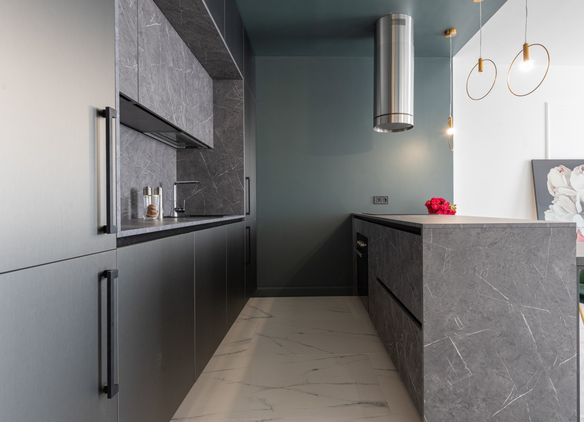Cocina en gris 