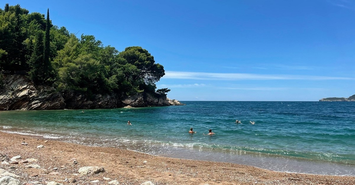 La spiaggia di Sveti Stefan