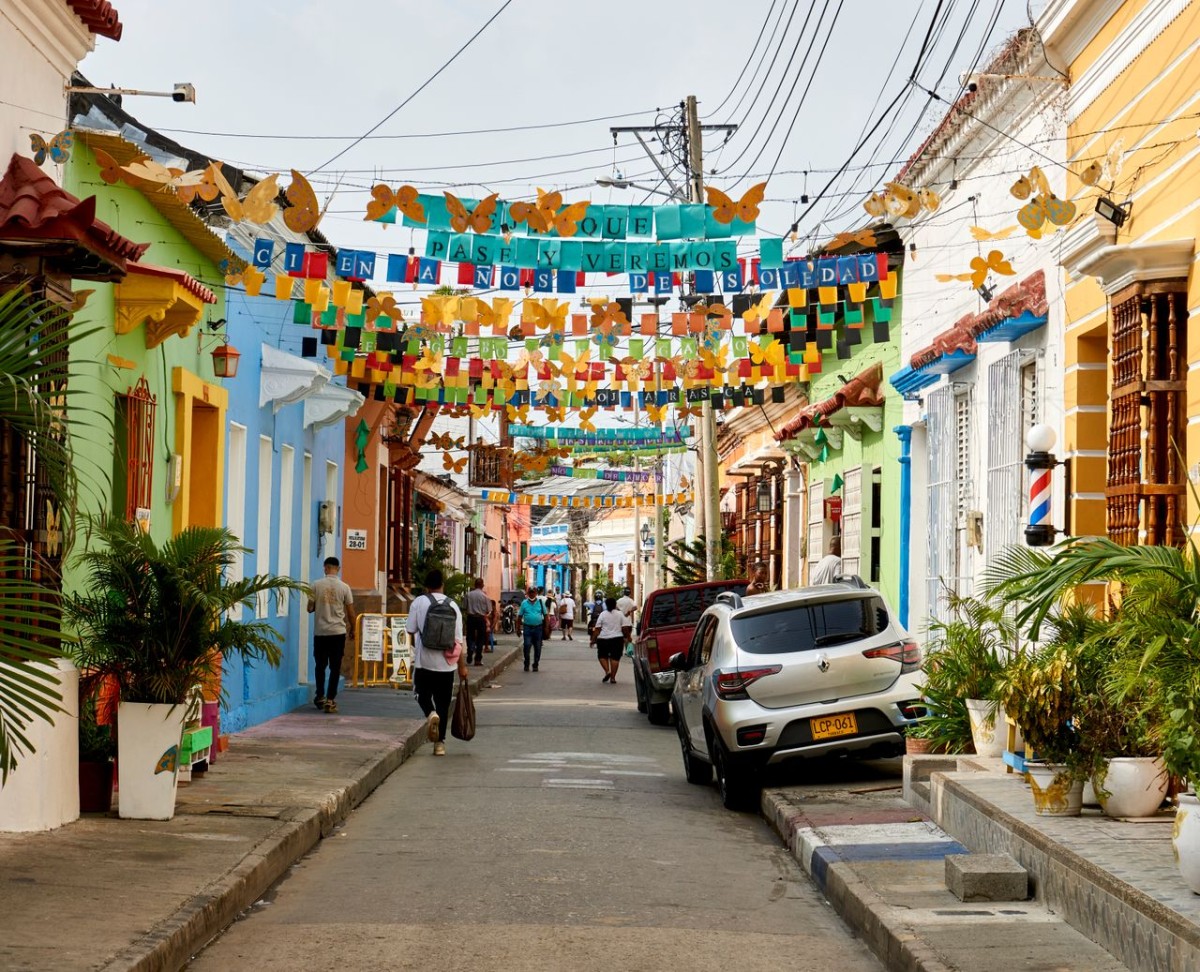 Il quartiere di Getsemaní è caratterizzato da case basse e colori vivaci