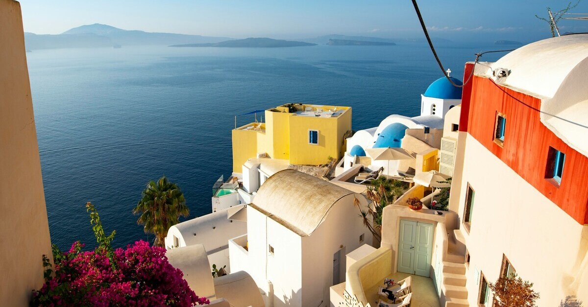 Visuale dall'alto di Santorini