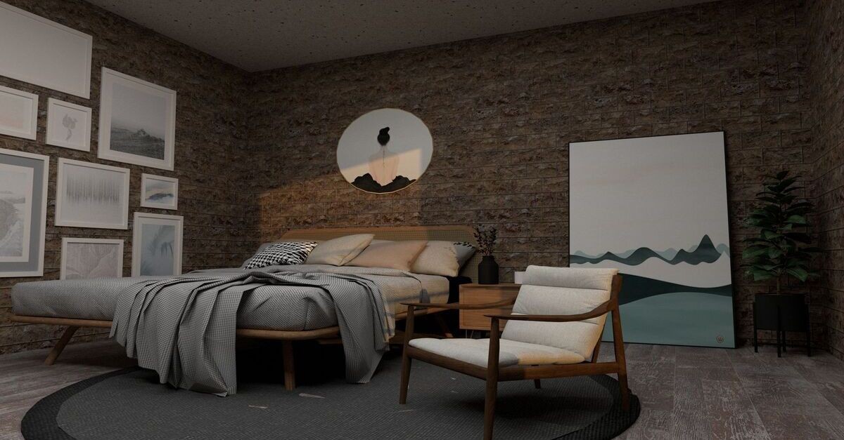 Quadro posato a terra in camera da letto