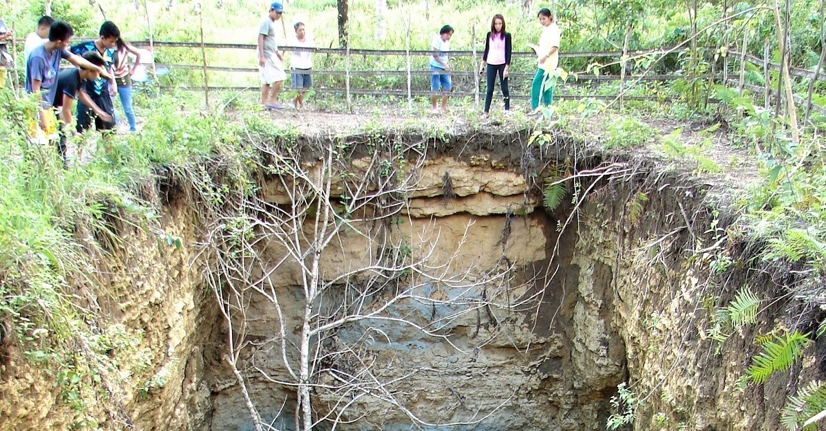 Sinkhole formatosi nel 2013 in seguito a un terremoto