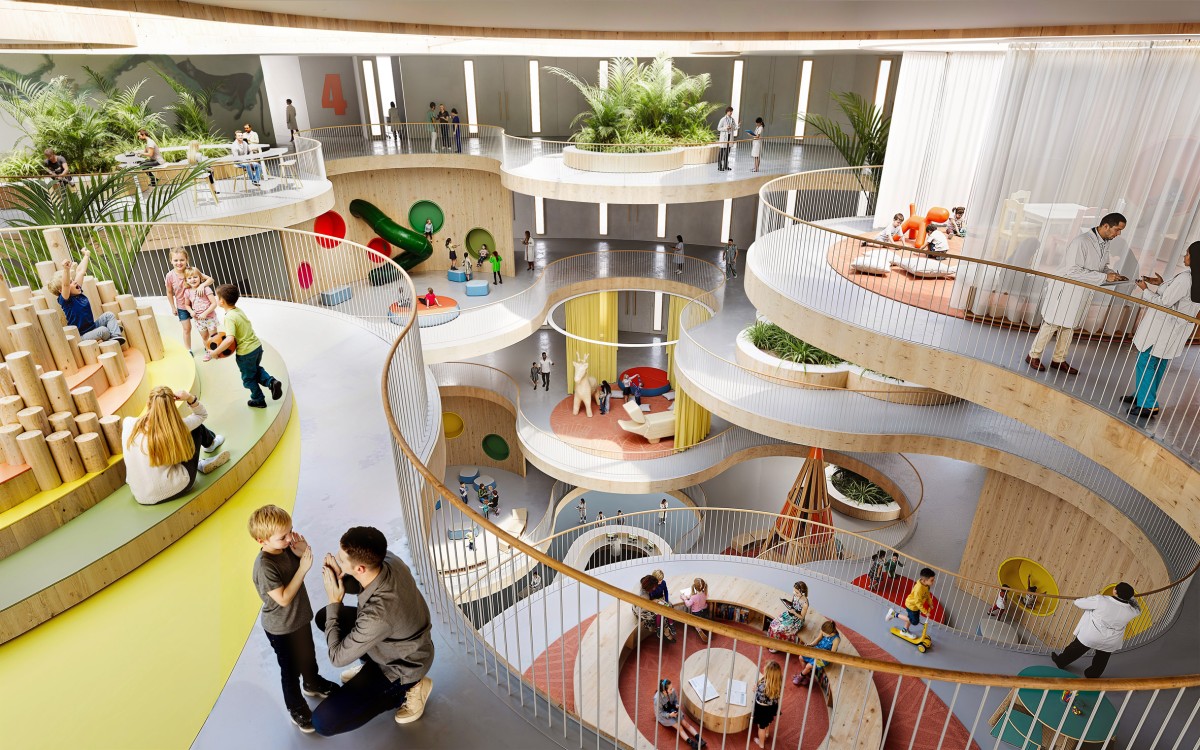 L'area dedicata ai bambini sarà situata nell'atrio centrale