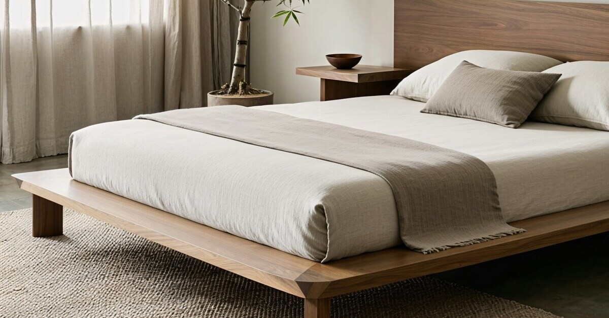 Tappeto color écru che esce da sotto il letto