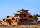 Una vivienda que refleja el paisaje circundante en el sur de la India.