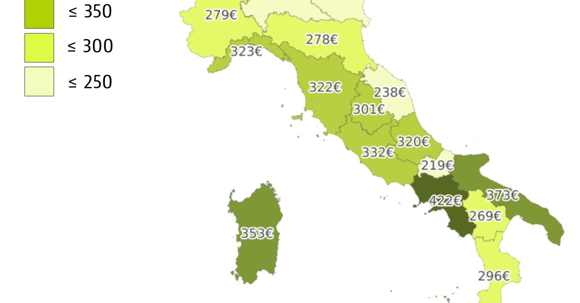 Quanto costa la Tari, la mappa delle tariffe regione per regione