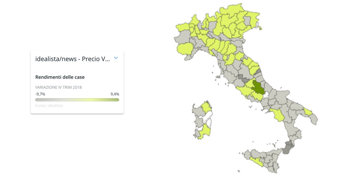 Rendimenti immobiliari su nel 2018. Quanto rende mettere una casa in affitto per provincia