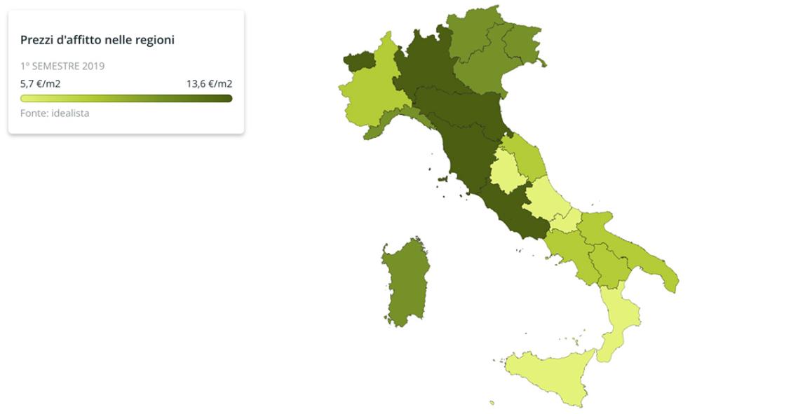 I prezzi degli affitti sono cresciuti del 4,6% nell’ultimo anno: la mappa delle regioni