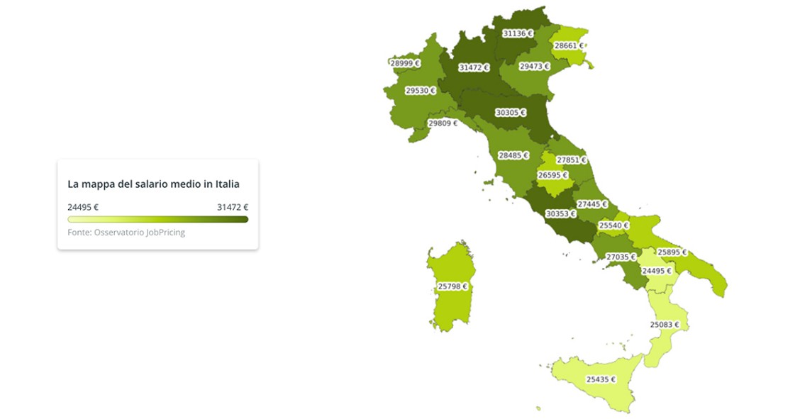 Stipendio medio in Italia, scopri la mappa delle regioni