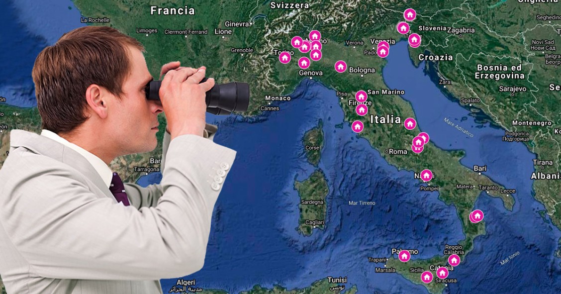 Le mappe degli immobili all’asta in Italia