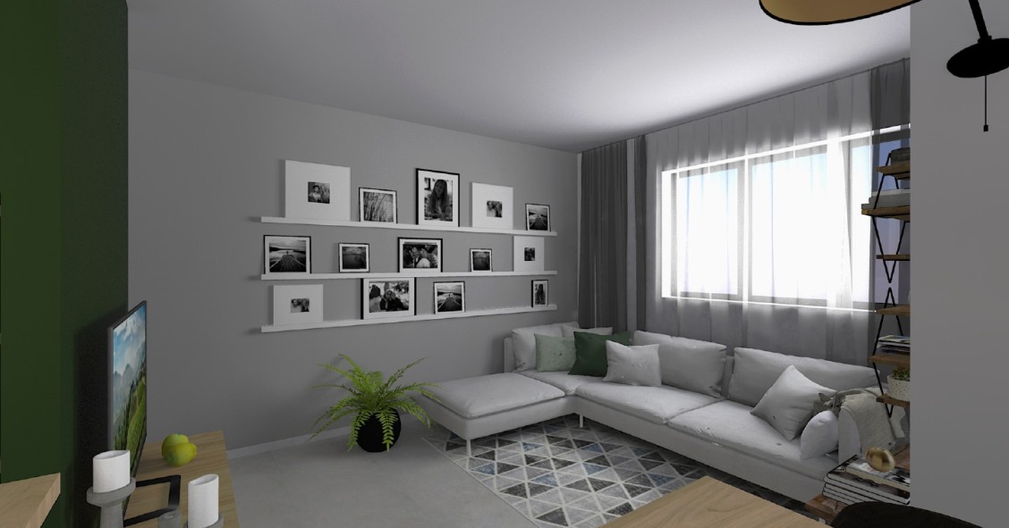 Cucina e soggiorno in un open space