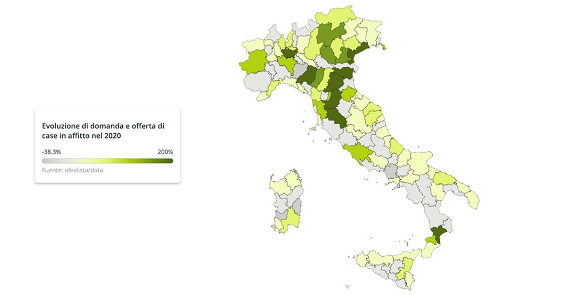 Come sono cambiate domanda e offerta di case in affitto nell’anno del covid