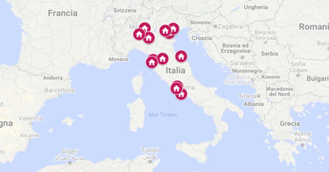 La mappa degli immobili dell’Inps all’asta a settembre 2021