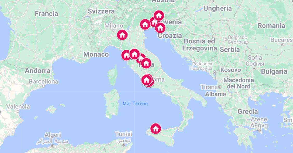 Lo Stato vende i suoi immobili, la mappa delle aste Invimit 2022