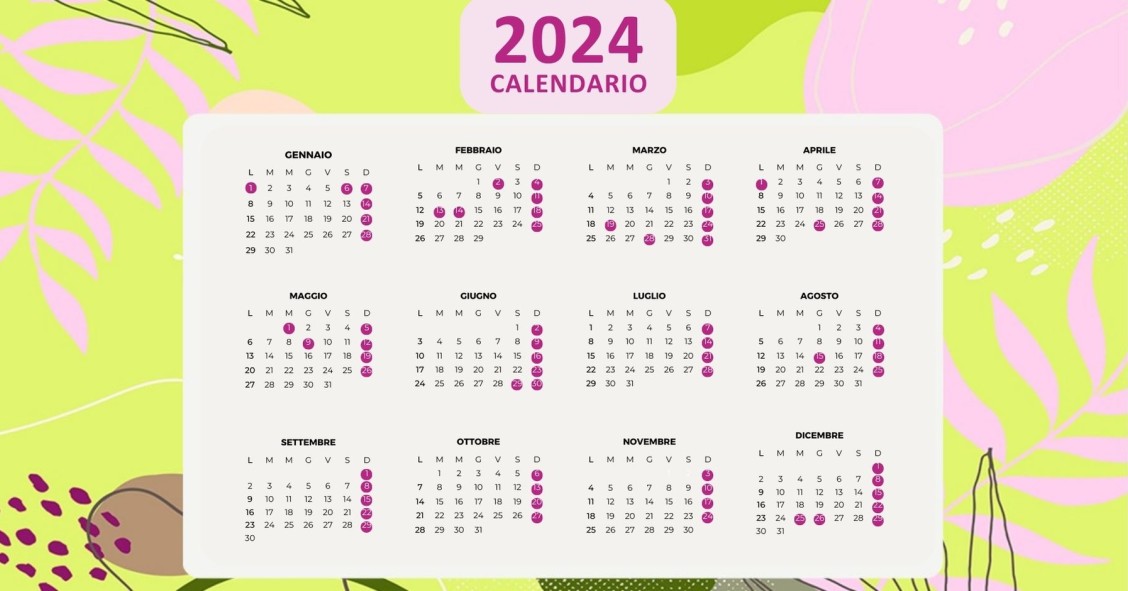 calendario gennaio 2024 con festività