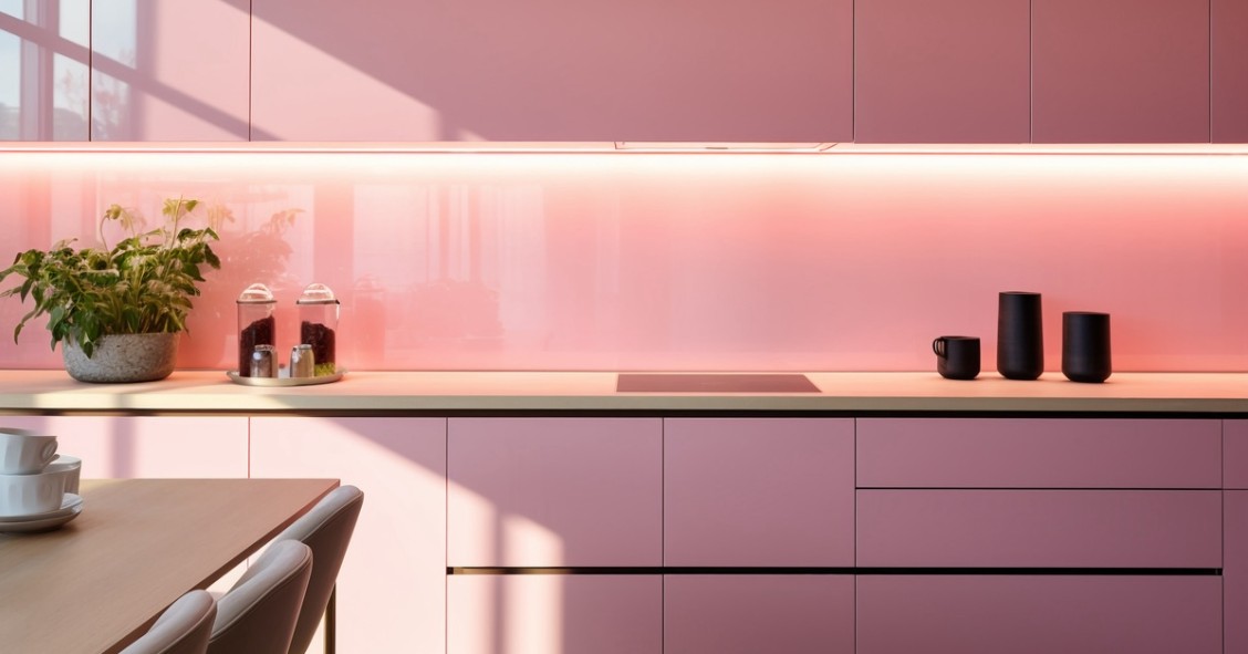 cucina oro e rosa