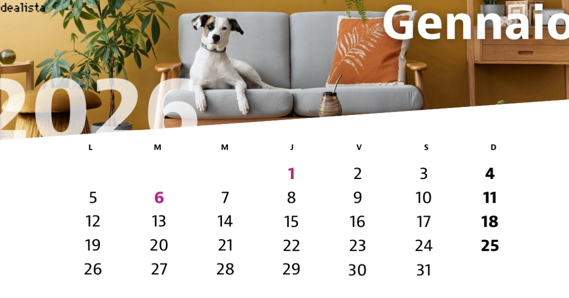 calendario gennaio 2026