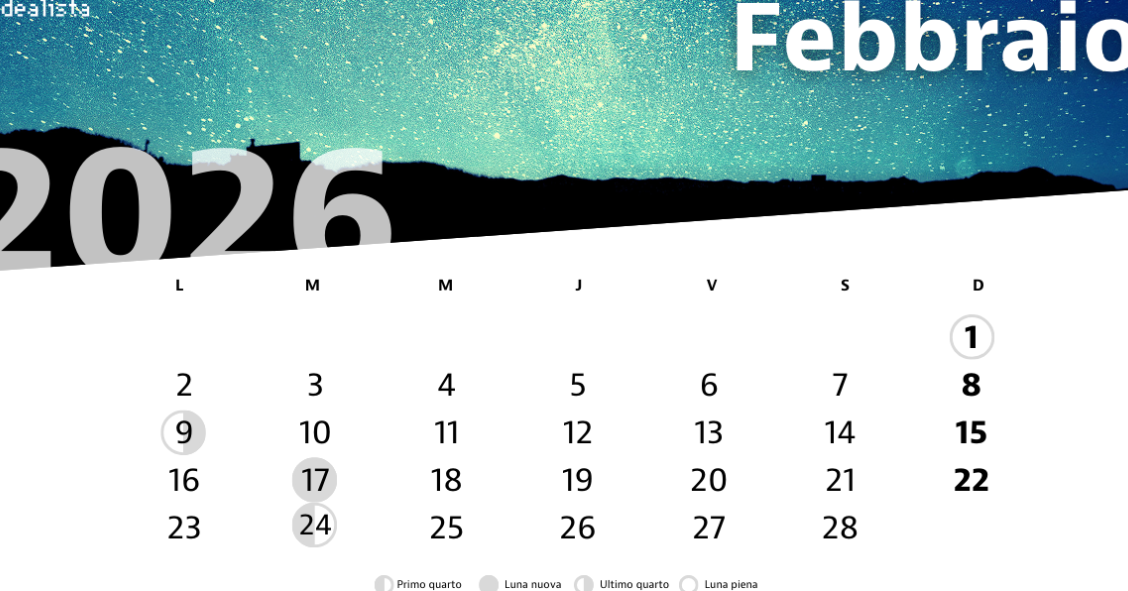 calendario lunare febbraio 2026