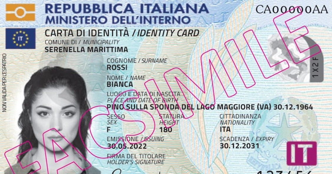 Carta d'identità elettronica fronte 