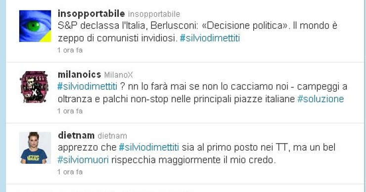 Silviodimettiti, su twitter impazza la discussione