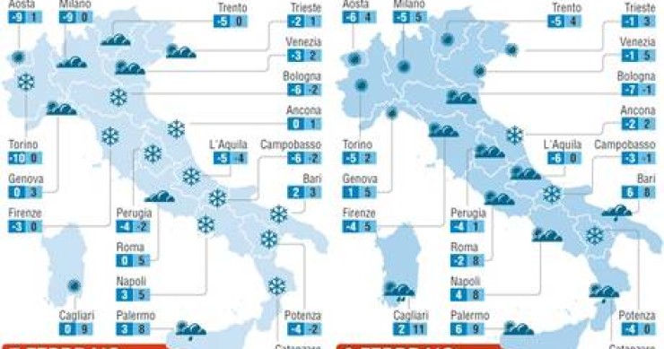 Immagine del giorno: la neve in Italia