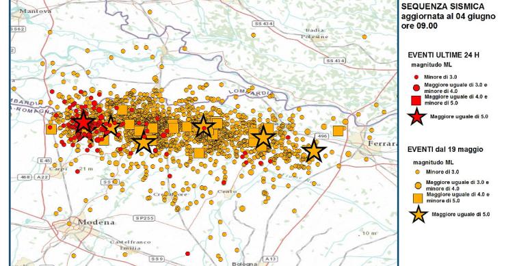 Immagine del giorno: l'impressionante sequenza sismica in emilia
