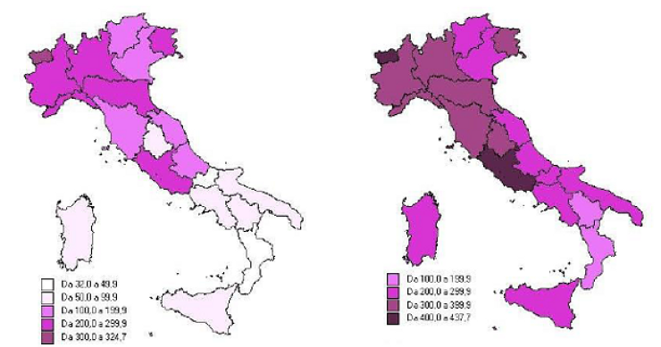Immagine del giorno: la mappa delle separazioni in Italia 1995-2010