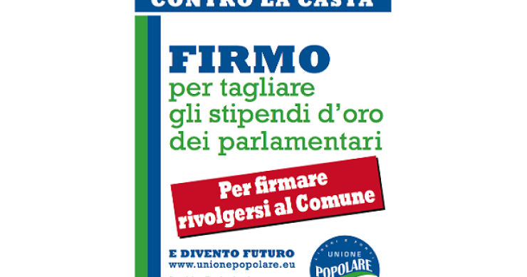 Tagliare gli stipendi ai partiti: reccolte 1,3 milioni di firme per il referendum