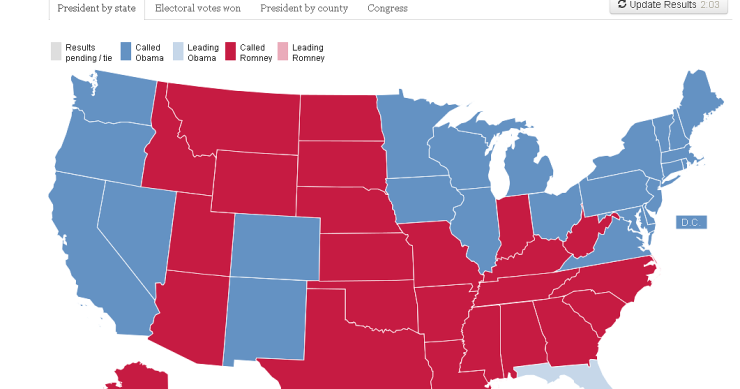 Immagine del giorno: la mappa della vittoria di obama
