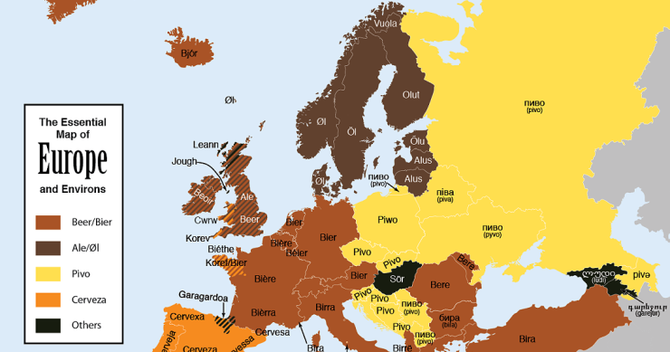 Immagine del giorno: tutti i modi per dire birra in europa