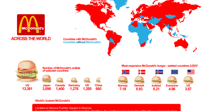 Immagine del giorno: la presenza di mcdonald's nel mondo