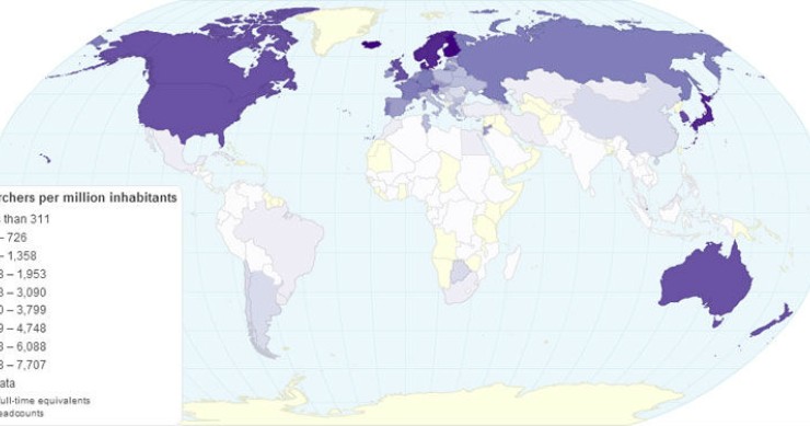 Immagine del giorno: il numero di ricercatori nel mondo