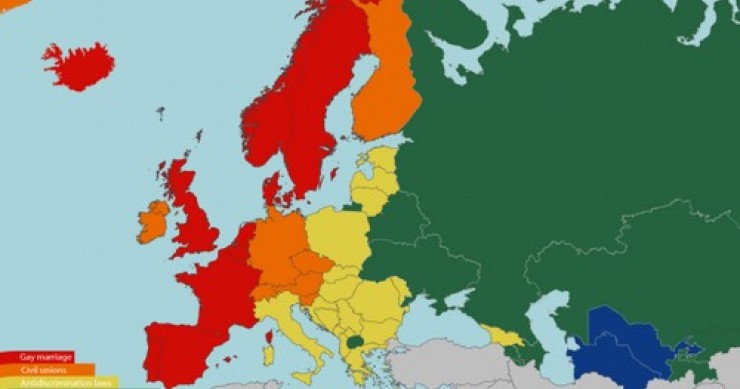 Immagine del giorno: i diritti degli omosessuali in europa