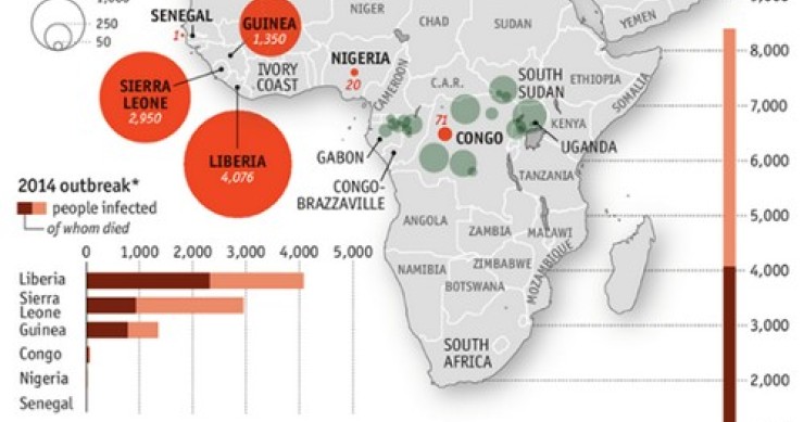 Immagine del giorno: l'esplosione dell'epidemia di ebola in africa
