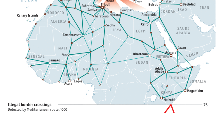 Immagine del giorno: la mappa dell'immigrazione clandestina